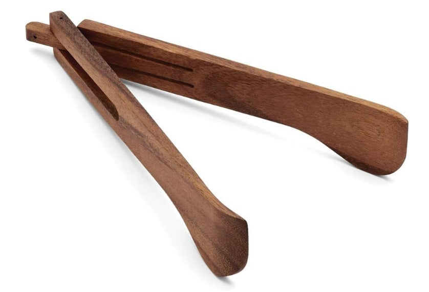 Ironwood Acacia Wood Spring Salad Serving Tongs