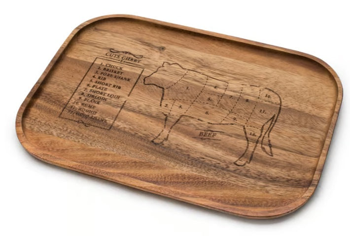 Ironwood Small Steak Plate with Engraved Cow