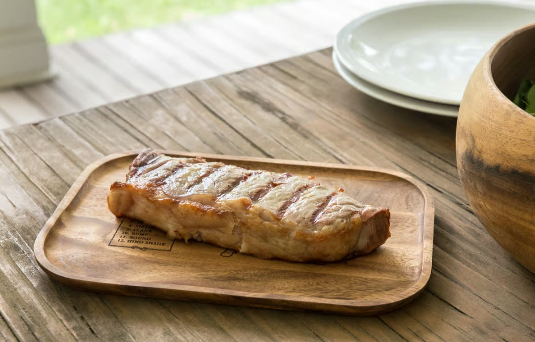 Ironwood Small Steak Plate with Engraved Cow