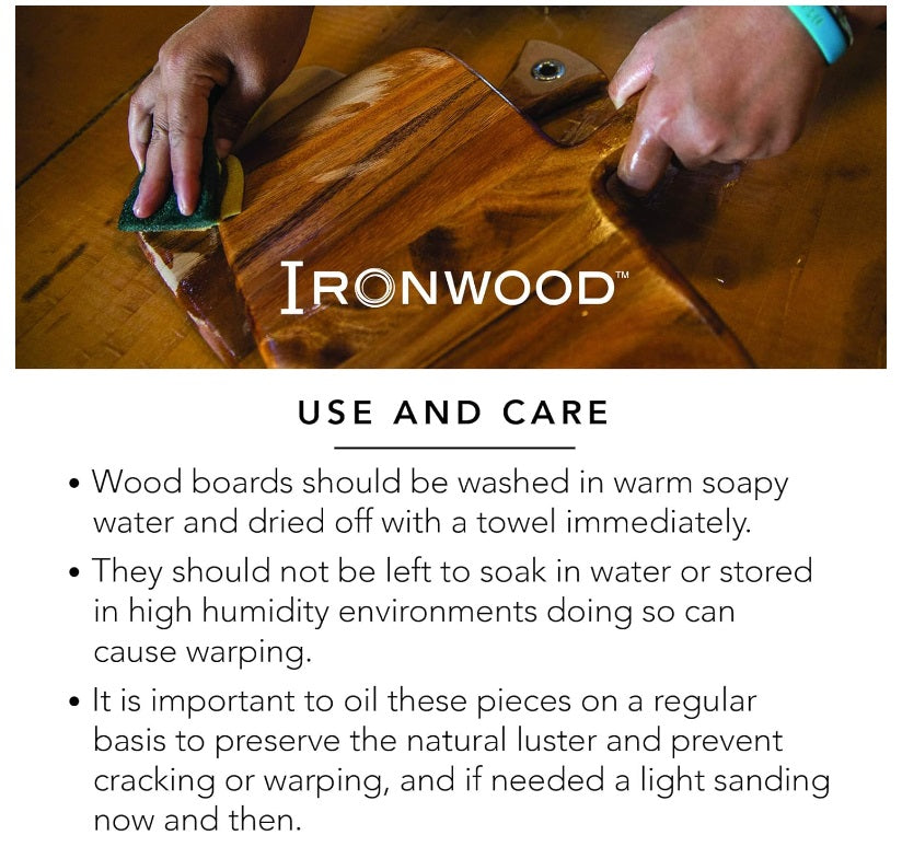 Ironwood Sweep-Off Acacia Wood Bread Cutting Board