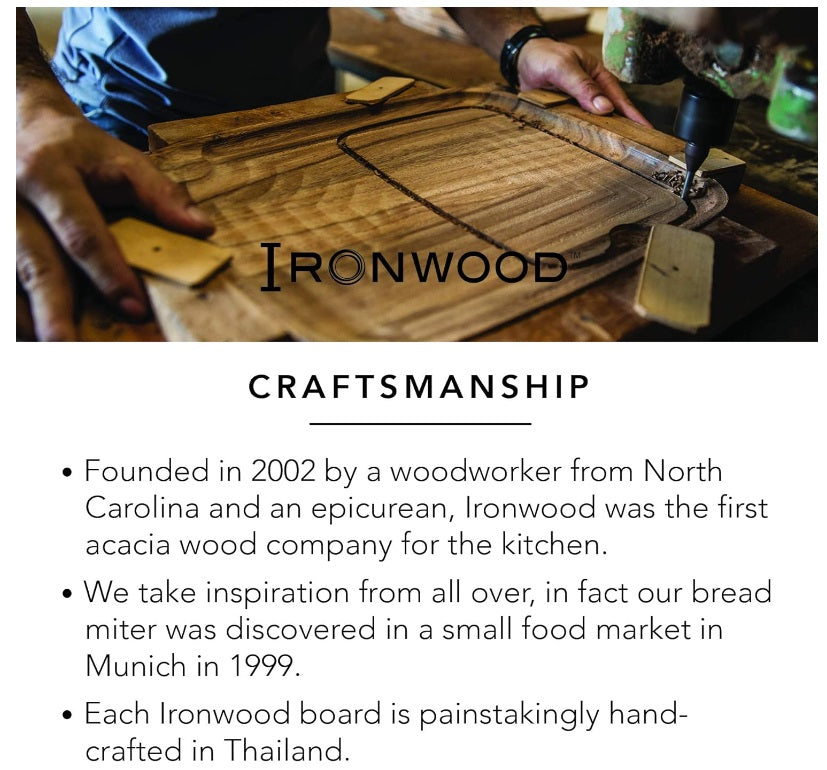 Ironwood Nesting Acacia Wood Bread Cutting Board