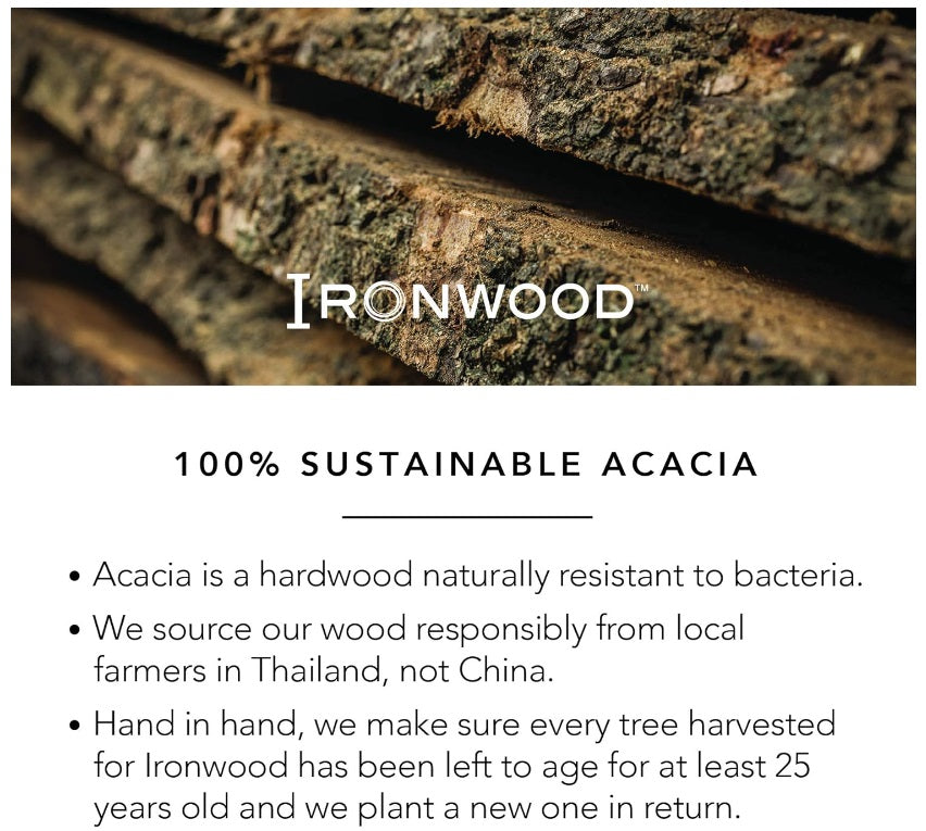 Ironwood Sweep-Off Acacia Wood Bread Cutting Board