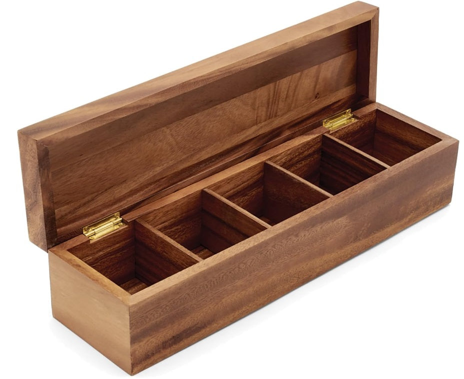 Ironwood Acacia Wood Townhouse Tea Storage Box