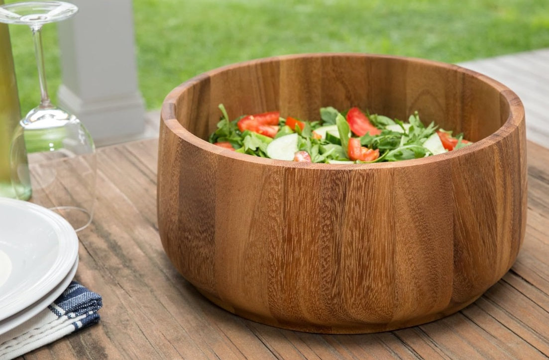 Ironwood Tulip Acacia Wood Salad Bowl