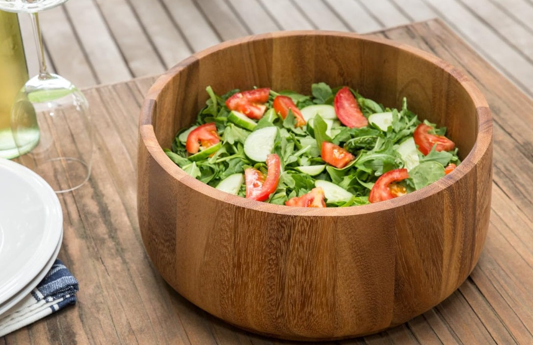 Ironwood Tulip Acacia Wood Salad Bowl