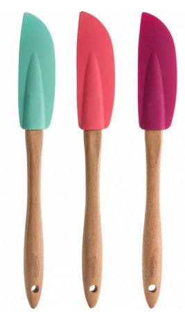 Trudeau Silicone Jar Spatula with Wood Handle