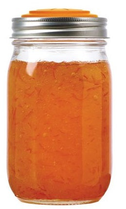 Jarware Set of 4 Orange Mason Jar Lid