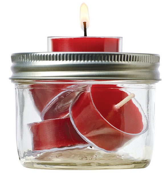 Jarware Tealight Holder Mason Jar Lid