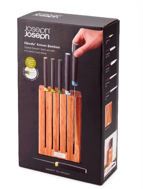 Joseph Joseph Elevate Slimline Bamboo Knife Block Set