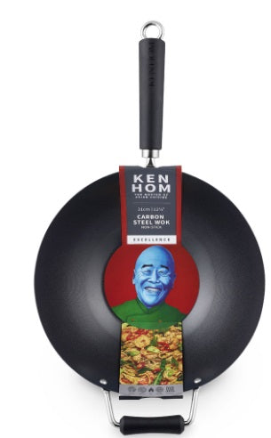 Ken Hom Non-Stick Carbon Steel Wok 12.2-Inch