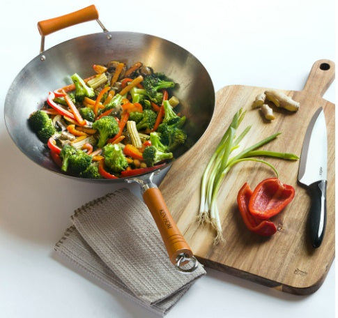 Ken Hom Carbon Steel Uncoated Wok 12.2-Inch