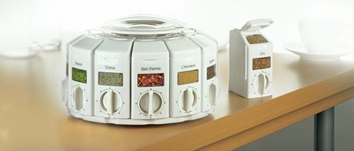 KitchenArt White Select-A-Spice Auto-Measure Spice Carousel