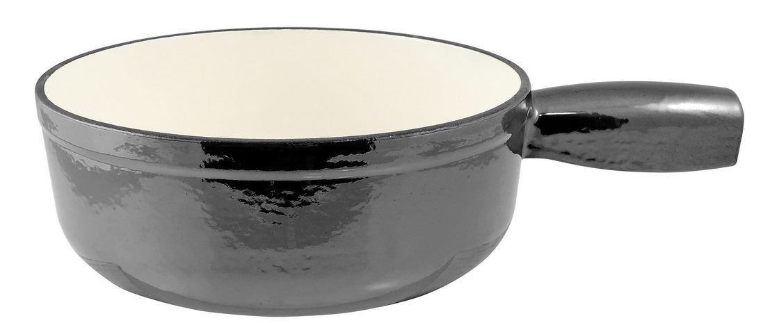 Swissmar Metallic Black Lugano Cast Iron Fondue Pot