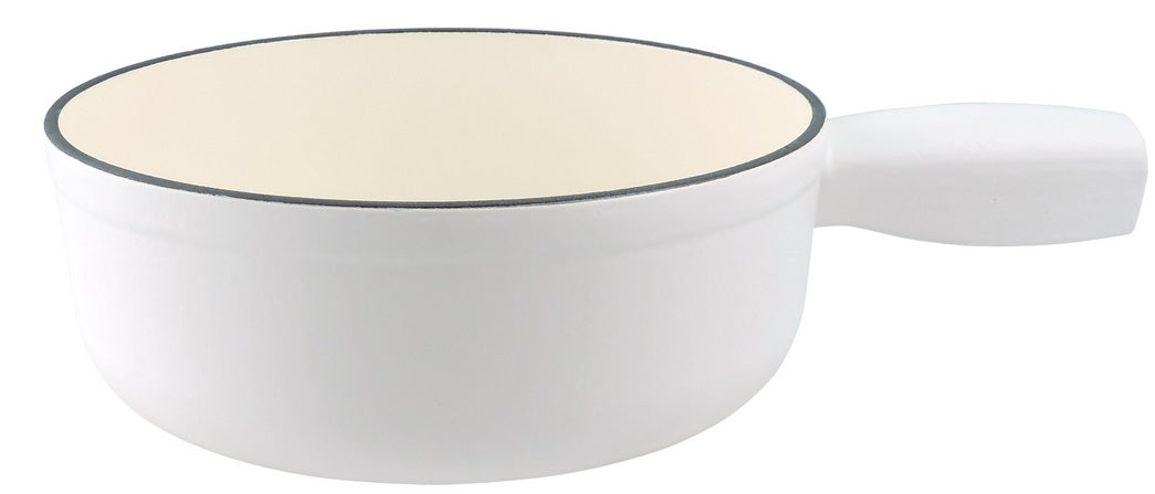 Swissmar White Matte Lugano Cast Iron Fondue Pot