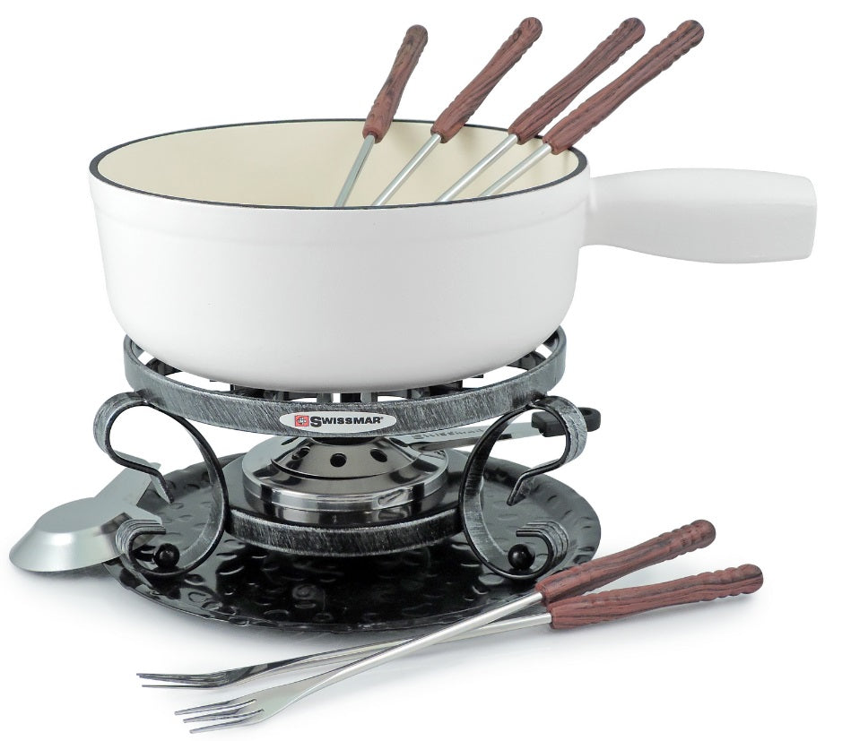 Swissmar White Matte Lugano Cheese Fondue Set