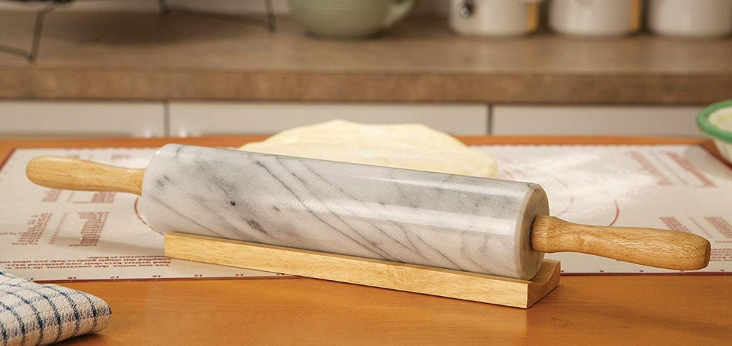 Fox Run White Marble Rolling Pin 10&quot;