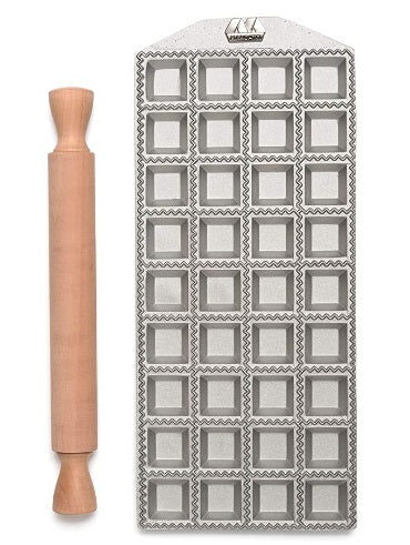 Marcato Ravioli Maker Mold with Rolling Pin 3.5cm / 1.37"