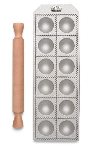 Marcato Ravioli Maker Mold with Rolling Pin 5.5cm / 2.1"