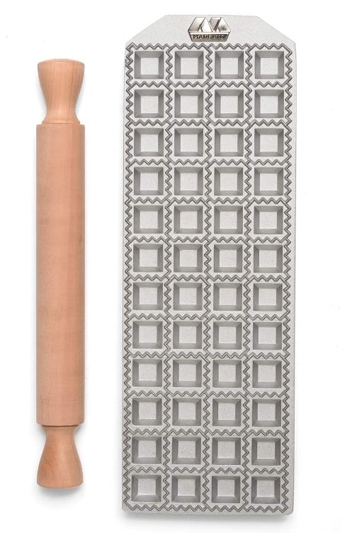 Marcato Ravioli Maker Mold with Rolling Pin 2.5cm / 1&quot;