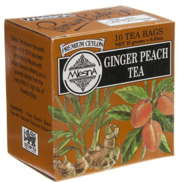 Metropolitan Tea Company Ginger Peach Tea Mini Pack of 10 Tea Bags