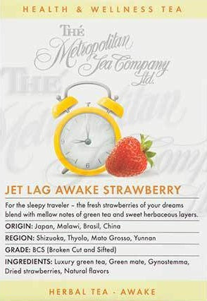 Metropolitan Tea Company Jet Lag Awake Strawberry Tea 1.1lbs