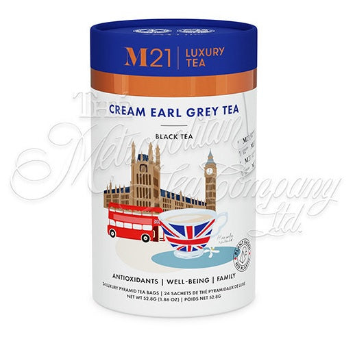 Metropolitan Tea M21 Cream Earl Grey Tea Can Of 24 Bags