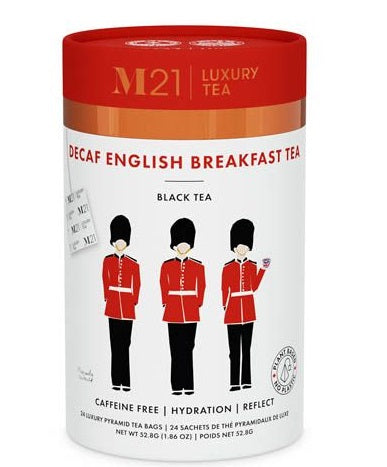 Metropolitan Tea M21 Decaf English Breakfast Tea Can of 24 Bags