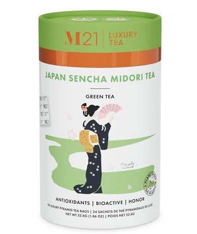 Metropolitan Tea M21 Japan Sencha Midori Green Tea Can Of 24 Bag