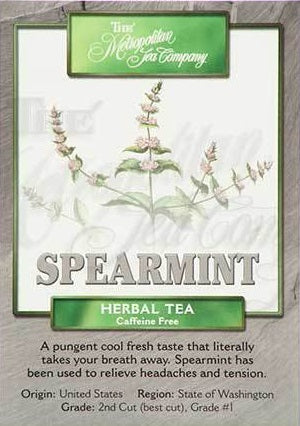 Metropolitan Tea Company Spearmint St Helen Tea Leaves 1.1lbs