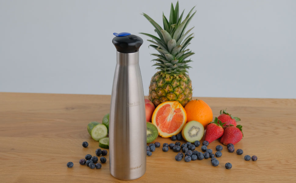 Mosa Soda Splash Brushed Stainless Steel Soda Maker