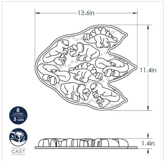 Nordic Ware Dinosaur Cakelet Pan