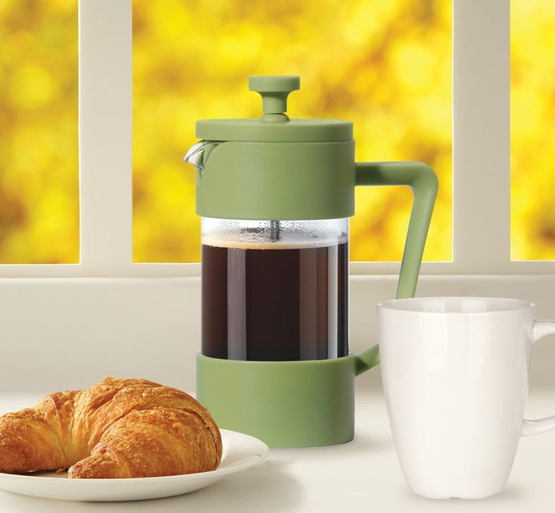 Oggi Brew 3-Cup French Press Olive Green