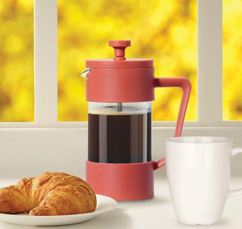 Oggi Brew 3-Cup French Press Brick Red