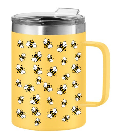 Oggi Bees Thermomug Insulated Double Walled Mug with Lid