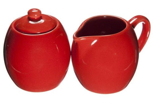 Old Amsterdam Vermillion Red Milk & Sugar Set