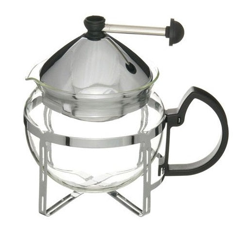 G & H Tea Services Chrome Glass Tea Maker Teapot