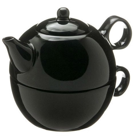 Old Amsterdam Black 1-Cup Tea 4 One Teapot With Mug