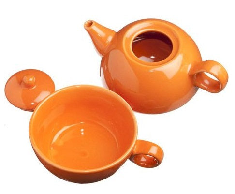 Old Amsterdam Orange 1-Cup Tea 4 One Teapot With Mug