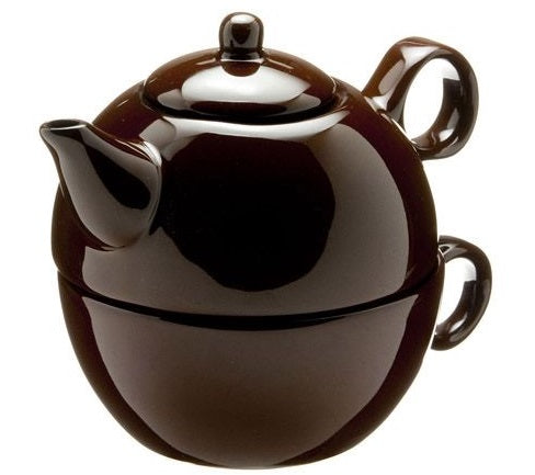 Old Amsterdam Dark Brown 1-Cup Tea 4 One Teapot With Mug