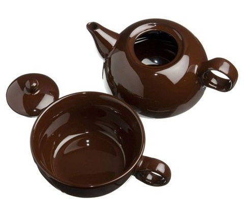 Old Amsterdam Dark Brown 1-Cup Tea 4 One Teapot With Mug