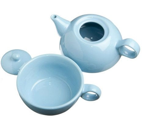 Old Amsterdam Teal 1-Cup Tea 4 One Teapot With Mug