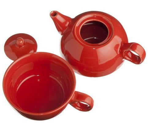 Old Amsterdam Red 1-Cup Tea 4 One Teapot With Mug