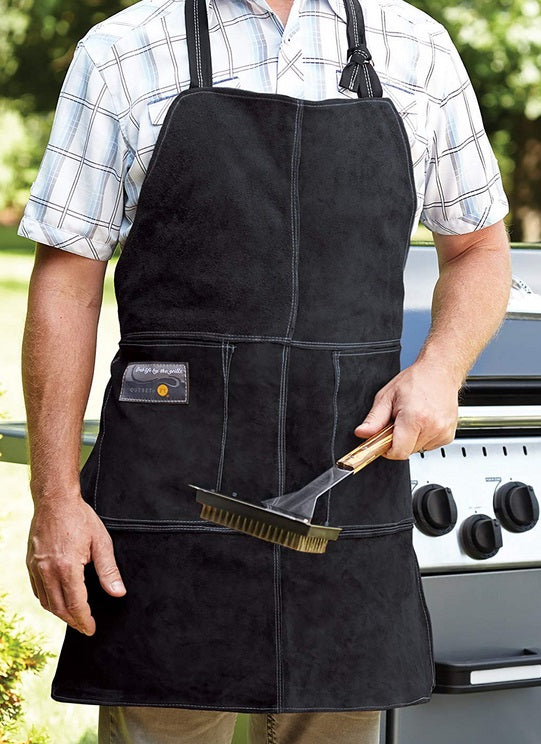 Outset Black Leather Grill Apron