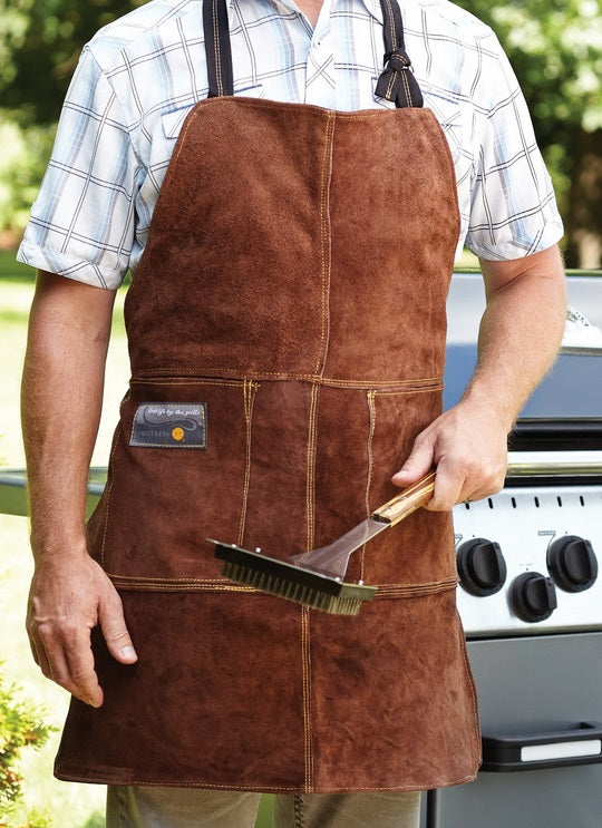 Outset Brown Leather Grill Apron