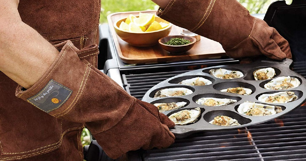 Outset Brown Leather Grill Gloves