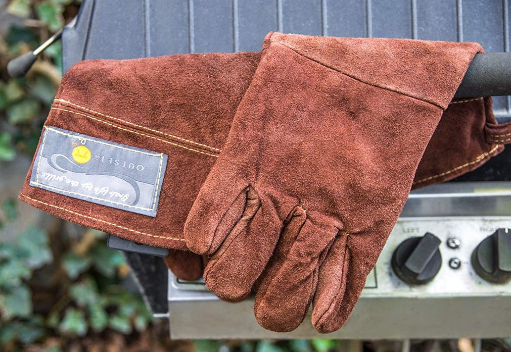 Outset Brown Leather Grill Gloves