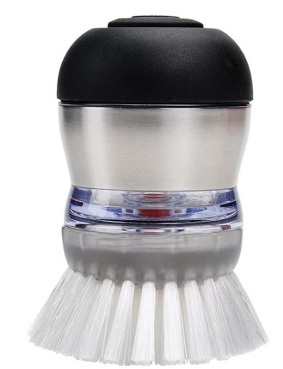 Oxo Steel Soap Dispensing Palm Dish Brush