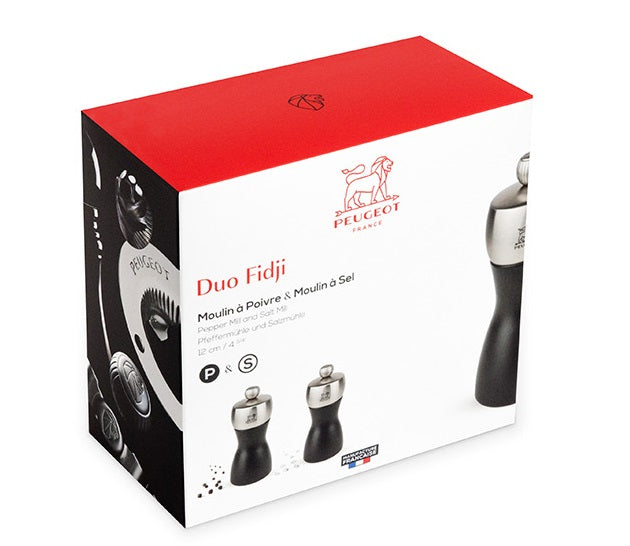 Peugeot Fidji Duo Black Salt and Pepper Mill Set 12cm