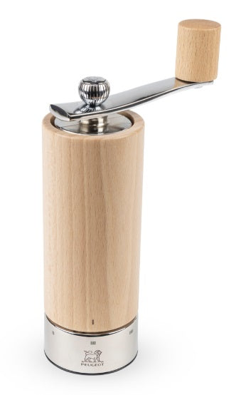 Peugeot Isen Natural &amp; Steel Crank Handle Pepper Mill