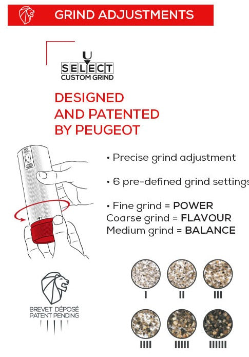 Peugeot Line Electric u'Select Rechargeable Salt Mill